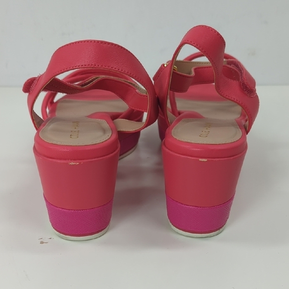 New Cole Haan Womens GA Addison Flatform Wedge Pink Platform Sandals Size 9 - Picture 6 of 13